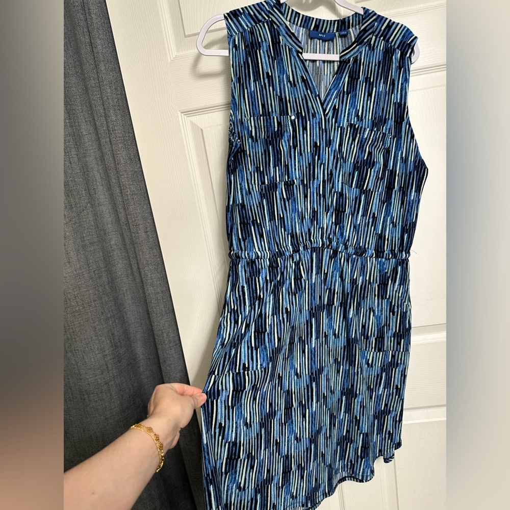 Apt. 9 Blue and Black V-Neck Sundress